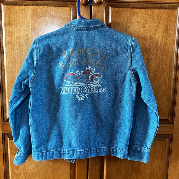 Kids size 12 denim jacket, Harley Davidson - Picture 3 of 7